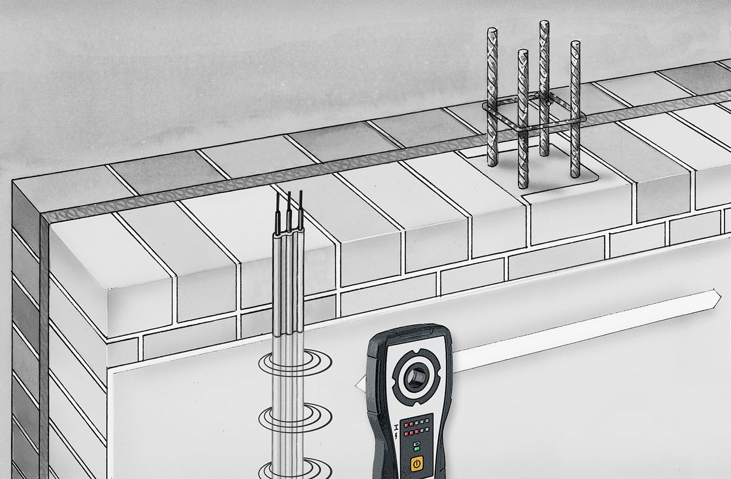 Umarex Laserliner 075.400A Perceuse de forage | Indicateurs LED précis, Aide au marquage, Trous de mur et plafond, Jusqu'à 120 cm