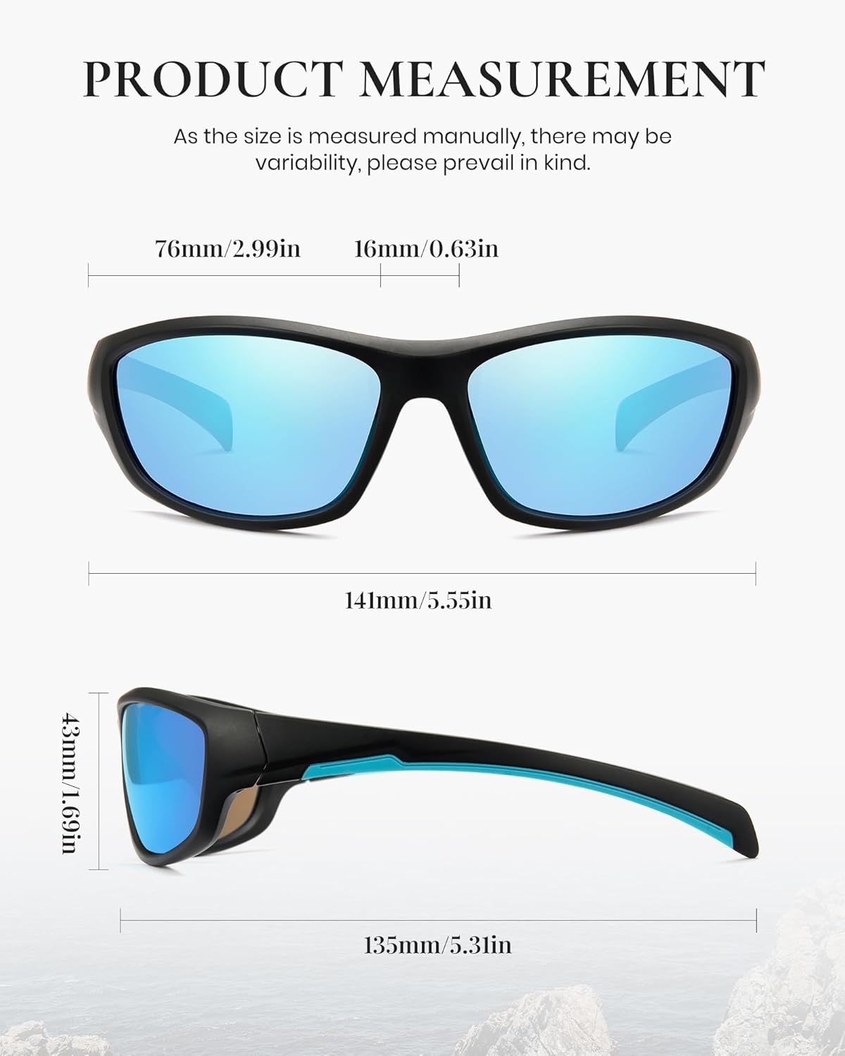 Fishing Sunglasses for Men Polarized UV400 Fishing Glasses to See Fish in Water Sports Sun Glasses MBP1003 - Image 5