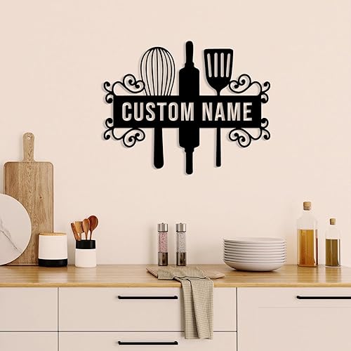 Miniatura 4 de Letrero de nombre de cocina personalizado, decoración de pared de metal, letrero de metal personalizado para cocina, decoración de pared de cocina,