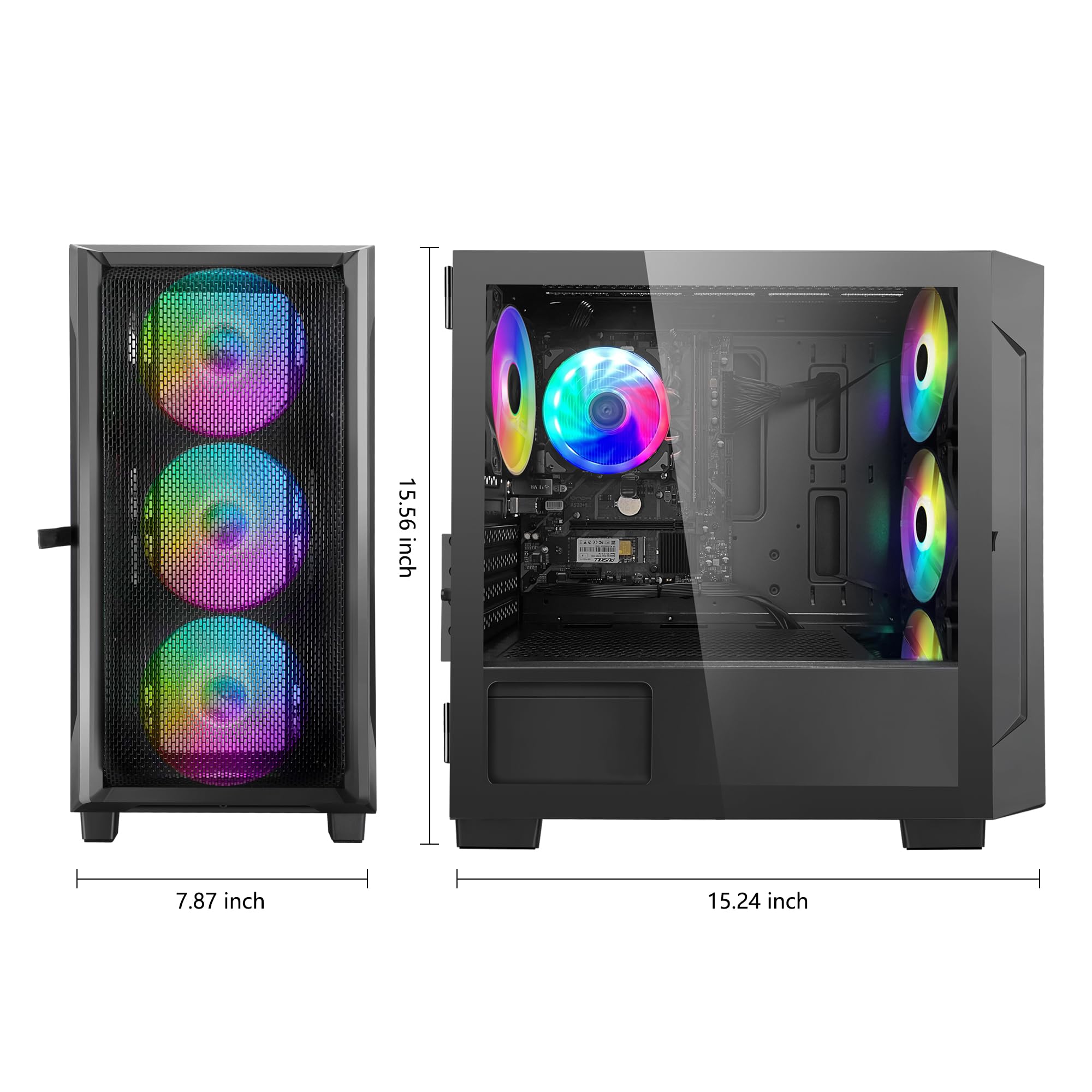 HOENGAGER Artist Gaming PC Desktop - AMD Ryzen 5 5600G 6-Core 3.9