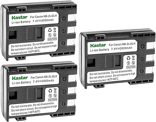 Miniatura 4 de Kastar Paquete de 2 baterías NB-2L  NB-2LH de repuesto para Canon Optura 500, PowerShot G7, PowerShot G9, PowerShot S30, PowerShot S40, PowerShot