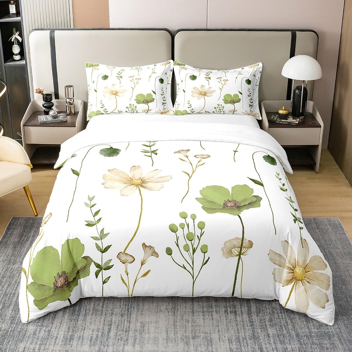 Housse de couette minimaliste pour lit king size de jardin rustique