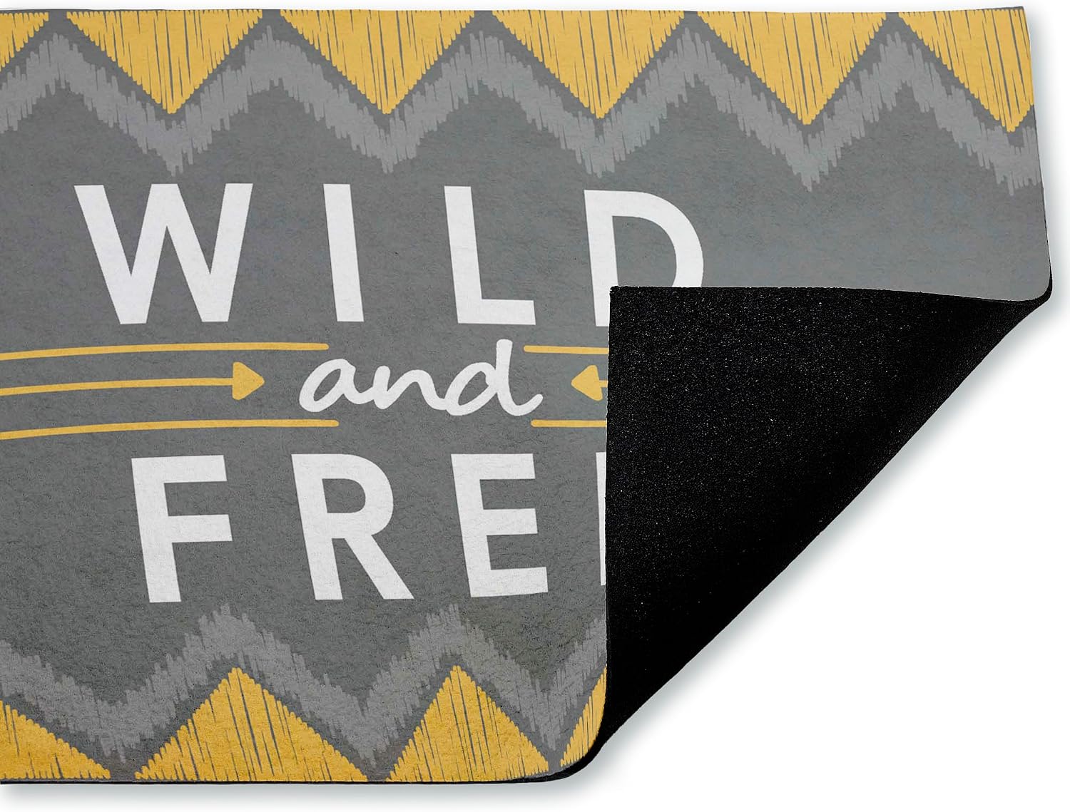 Stupell Industries Desert Boho Wild & Free Outdoor Door Mat, Durable Non-Slip Mat with Recycled Rubber Backing, Weather-Resistant Boho Desert Design by Alison Tauber, 18"x30"