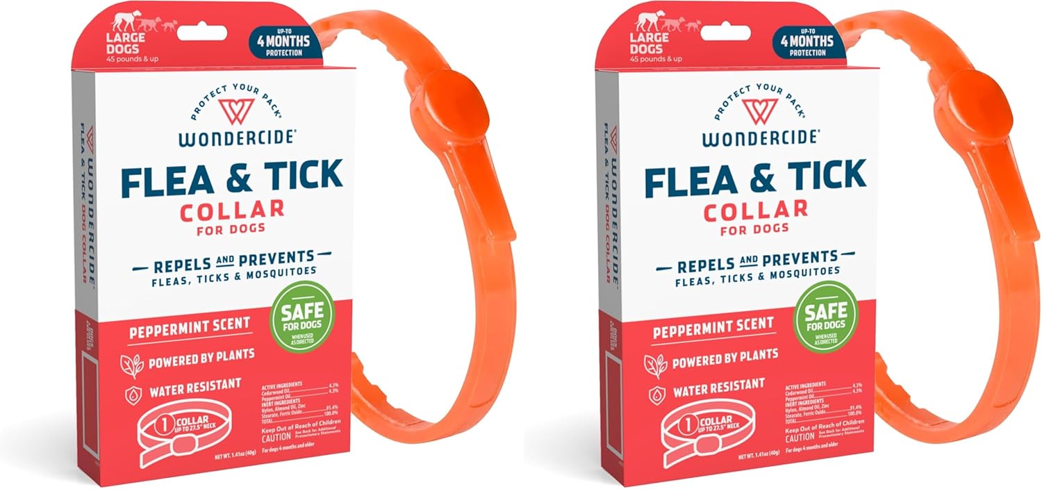 Wondercide - Dog Collar - Flea, Tick, Mosquito Repellent for Dogs with Natural Essential Oils - Small Medium 3PK - Up to 12 Months Protection