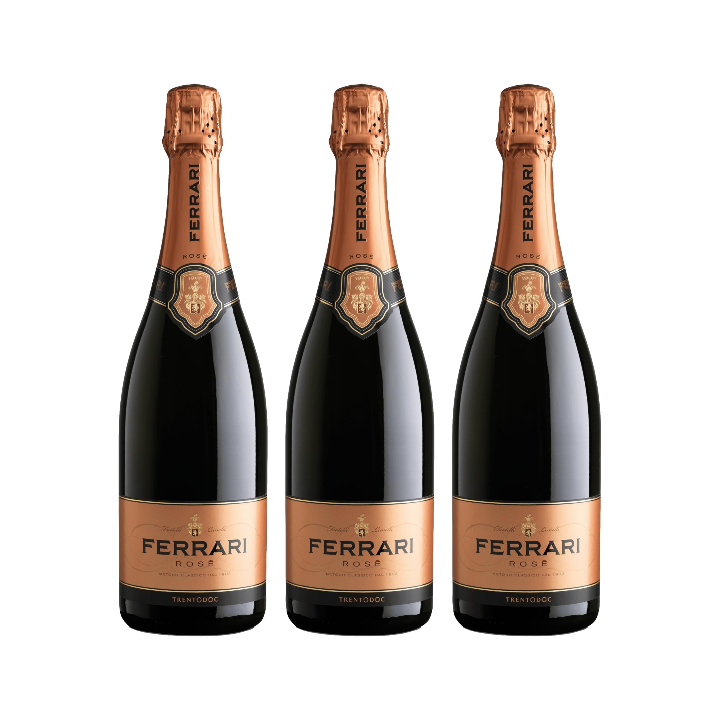Ferrari Rosé Trentodoc mild Sekt Italien inkl. Feinwert E-book (3 x 0.75 l)