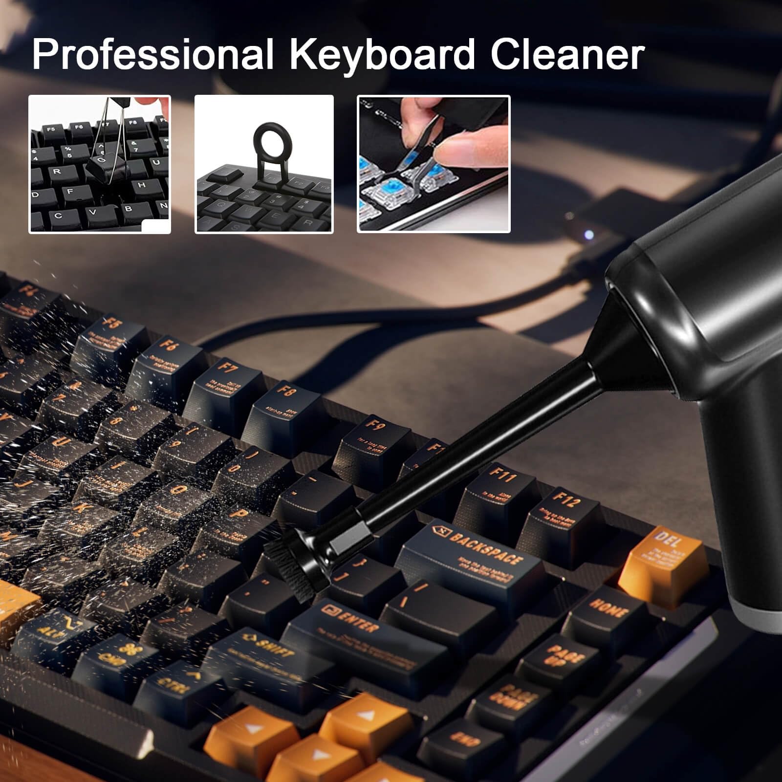 EBUYFIRE aspiradora de coche,Soplador de Polvo Eléctrico y Mini Aspirador 2 en 1,aire comprimido limpieza pc,limpiador teclado, aspirador soplador de mano potente, para Ordenador,Coche, Oficina,Sofá.