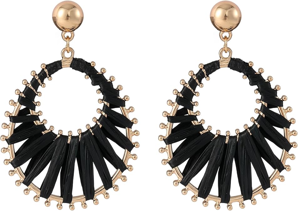 Black tassel statement earrings with gold detailing by Fashion by Azalea
