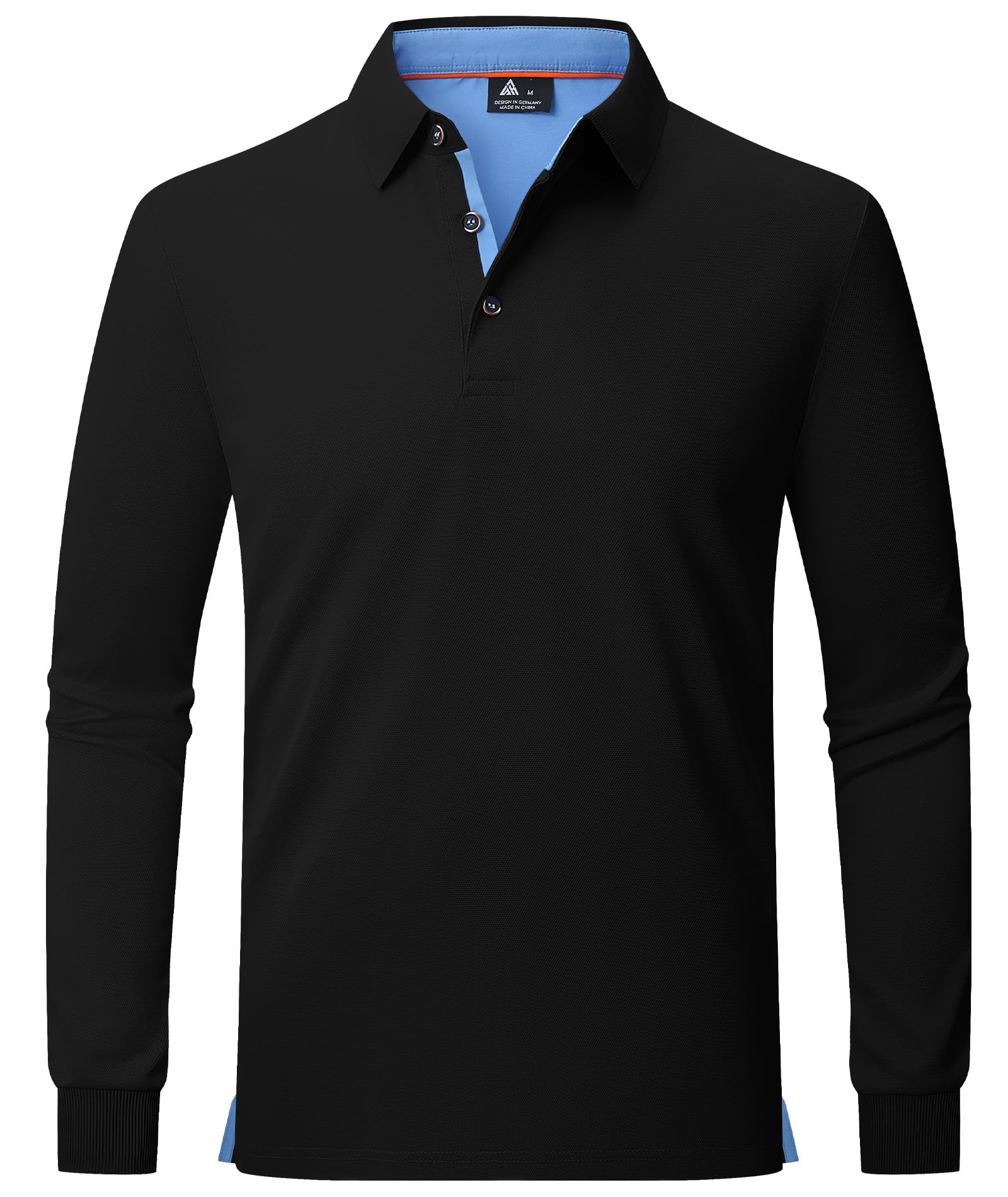 zitysport Polo Hombres Manga Larga Transpirable Secado Rápido Camisetas Casual Golf