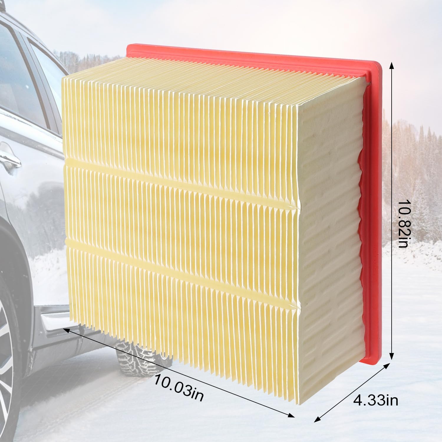 Engine Air Filter Replace 53034051AB for Dodge Ram 2500 3500 4500 5500 for Cummins 6.7L 6.7 Diesel 2011-2023, for Ram 2500 3500 4500 5500 6.4L 6.4 Gas 2019-2022 Replace 46930 CA10261 53034249AA, 1 Pcs