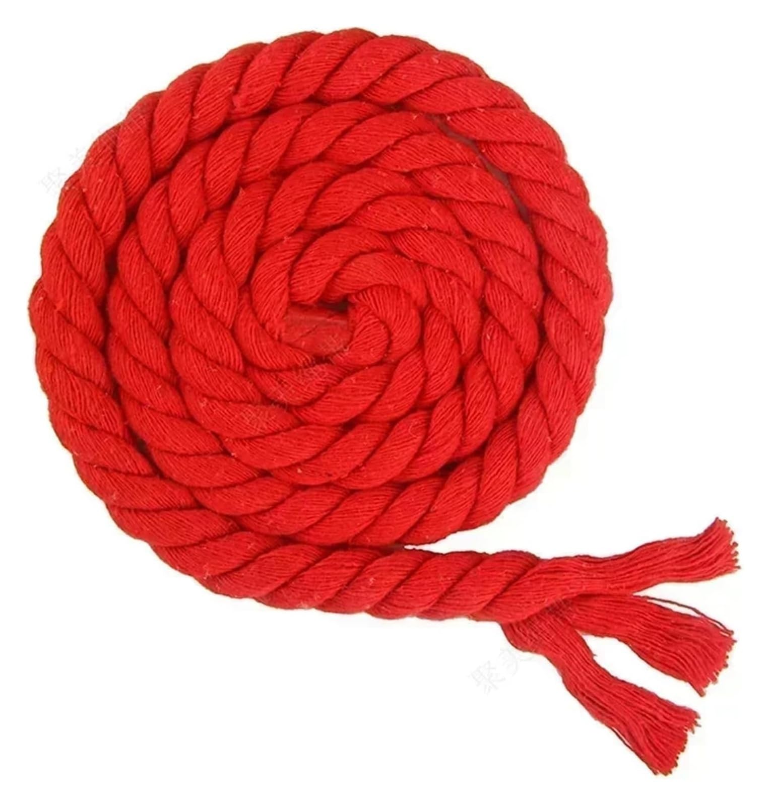 Cotton Cord, Red 3-Ply Braided Twisted Cotton Rope 12mm X 2 Meters For DIY Crafts