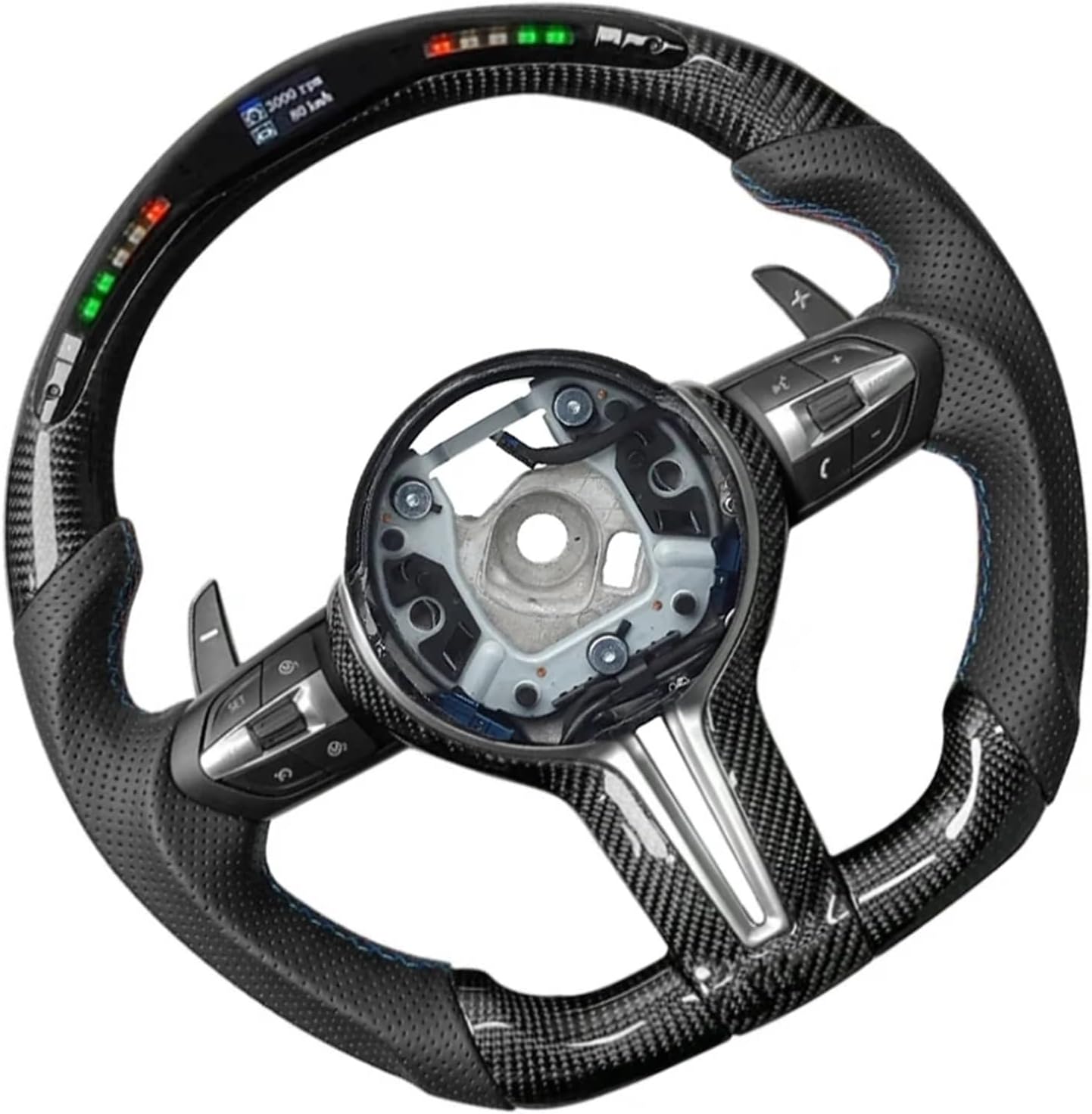 Carbon Fiber Car Steering Wheel For BMW M3 M4 M5 M6 F01 F02 F06 F07 F10 F11 F12 F13 F30 F32 F80 F82 E90 E60 Accessories(Style 01-E90)