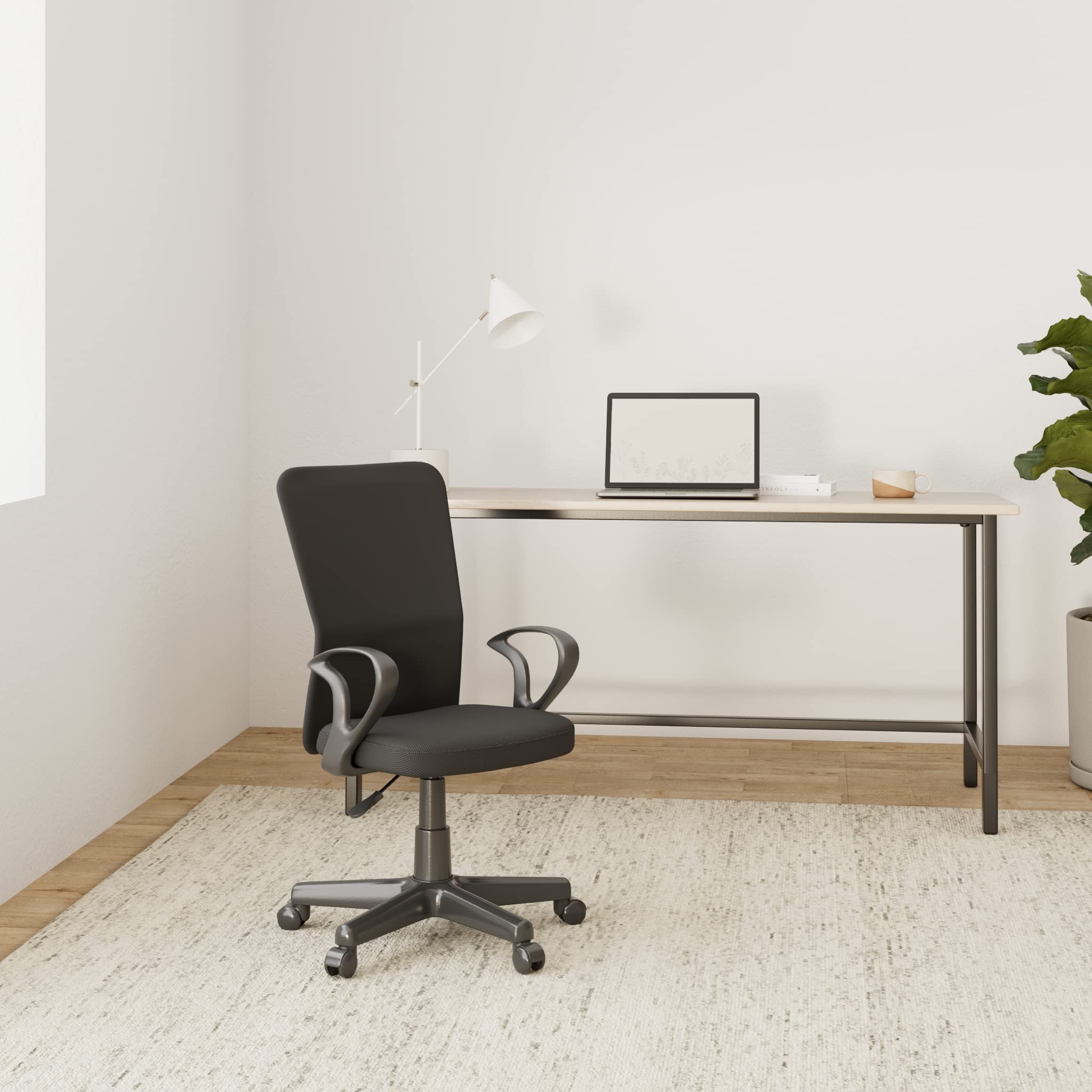TRESKO® Sedia da Ufficio Sedia da scrivania Girevole con braccioli, Regolabile in Altezza, Sedile Imbottito, Sedia ergonomica, pistone Approvato SGS