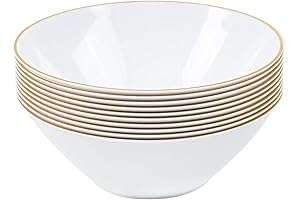 PLASTICPRO's Sumptuous White Plastic Dessert Bowls with Golden Rims