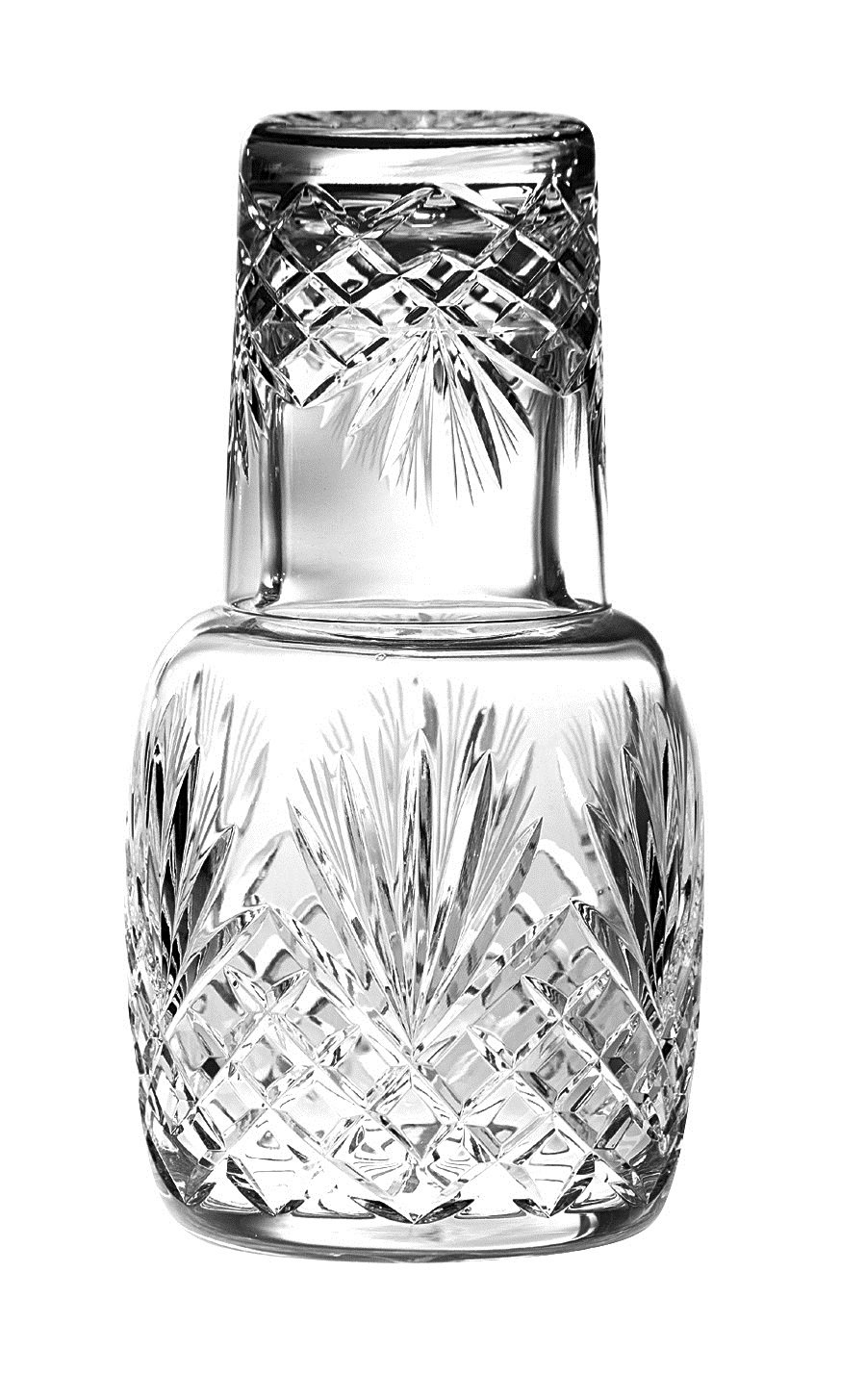Majestic Gifts Water Set European Handmade Crystal Bedside Night Carafe with Tumbler Glass 25, oz