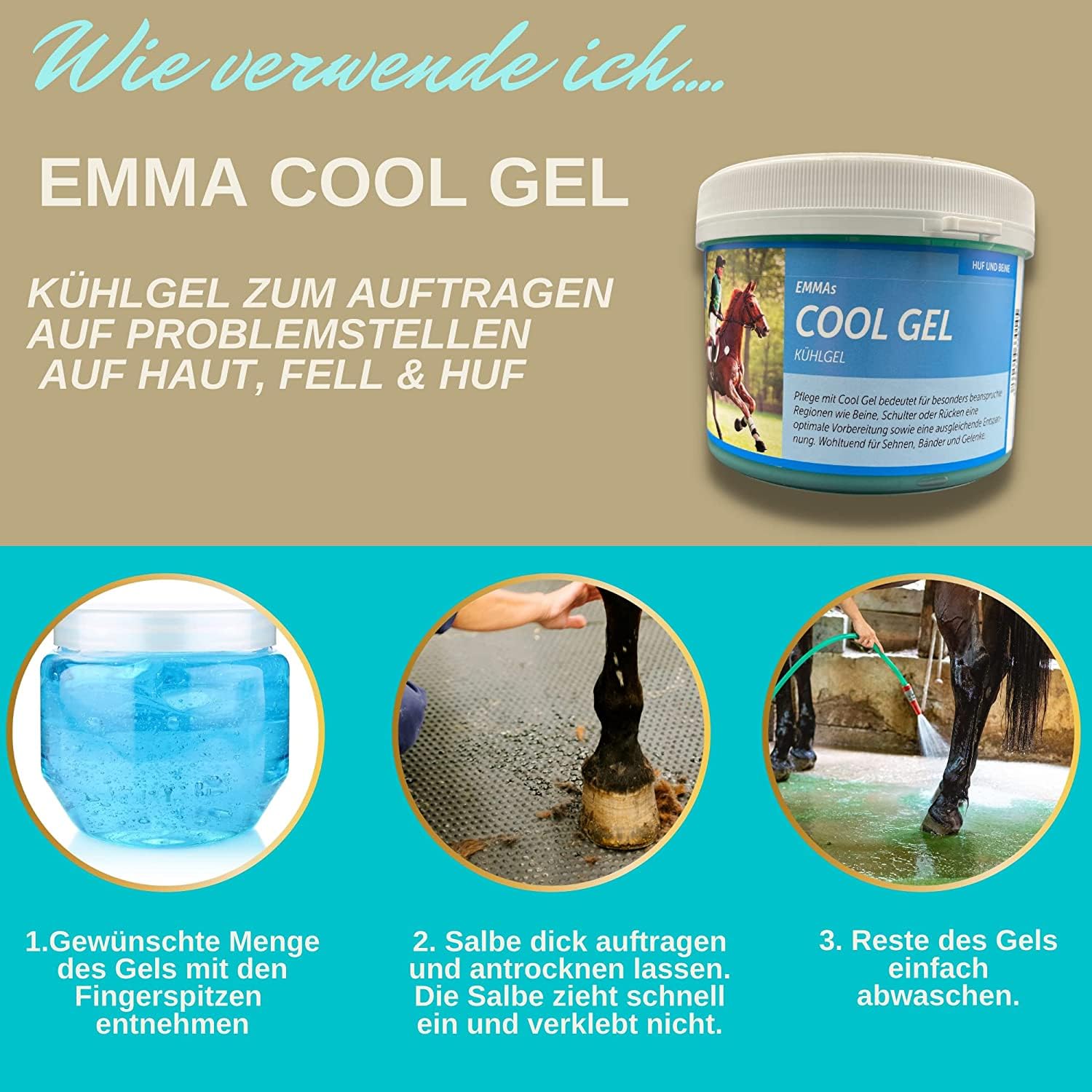 EMMA Gel rinfrescante per cavalli, balsamo per cavalli, rinfrescante, 2 x 1000 ml, balsamo refrigerante per cavalli con unguento di arnica, extra forte, unguento per cavalli, rinfrescante, tendini