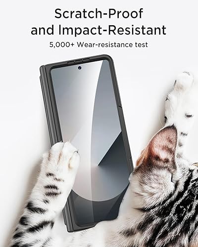 Miniatura 4 de Miimall Funda compatible con Samsung Galaxy Z Fold 4 con bolígrafo, Z Fold 4 con S Pen + protector de pantalla frontal + diseño de rayas verticales,