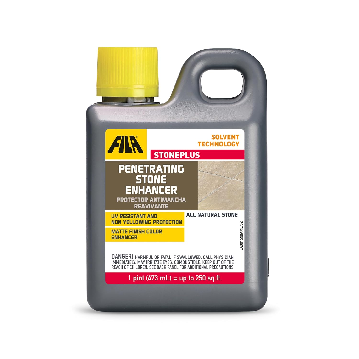 FILA Surface Care Solutions, STONEPLUS, Stone Outdoor Color Enhancer, Impregnator, Granite Sealer Ideal for Natural Stone: Travertine, Slate etc. Floor with Matte Finish, 1Pt