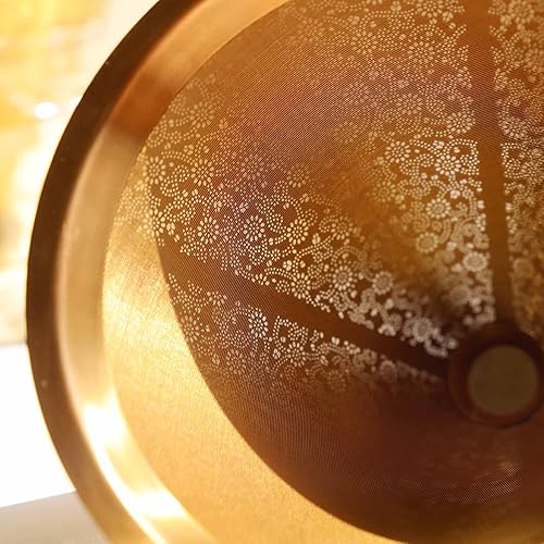 Miniatura 8 de ATHIA Gotero dorado, filtro de café de acero inoxidable, filtro sin papel, filtro de café reutilizable, compatible con cafeteras MSOT (oro rosa,