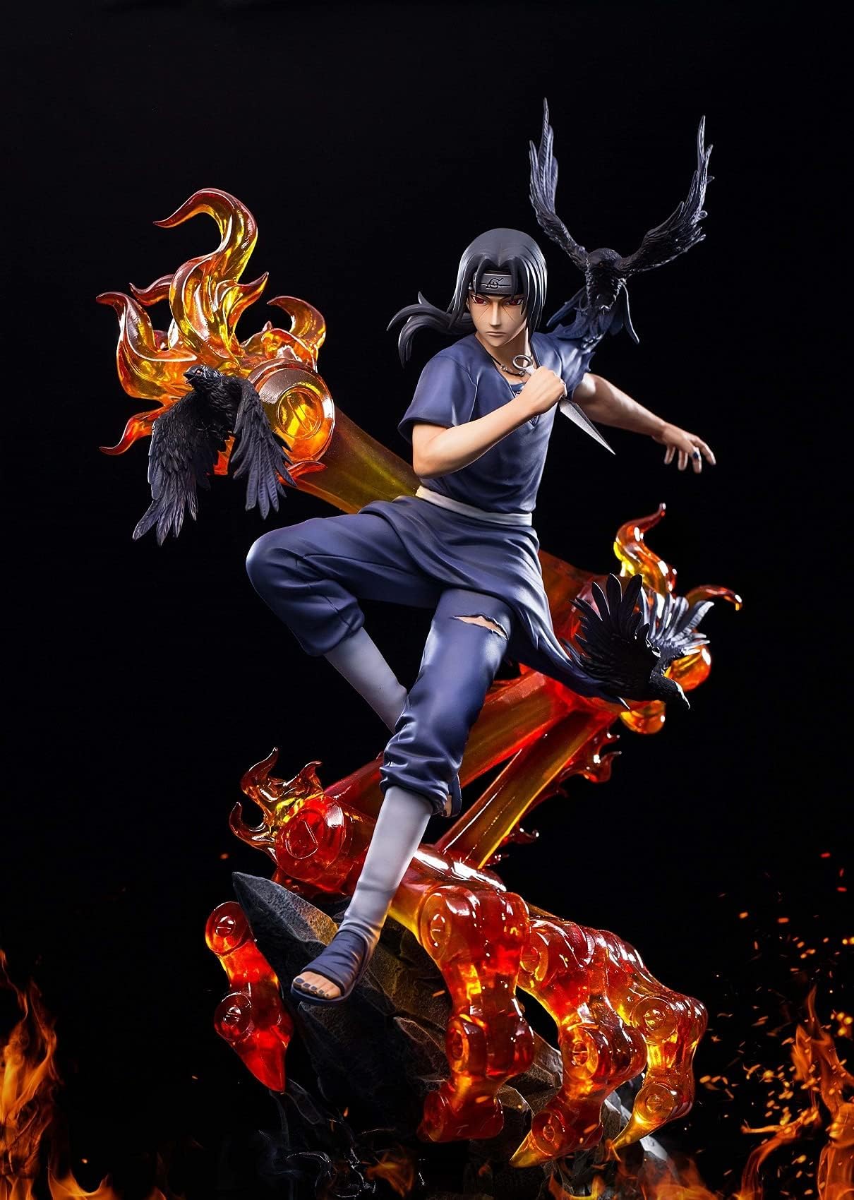 WANIYA1 Anime Figure Naruto Figure Uchiha Itachi PVC Action Figure Statue Anime Cartoon Game Character Model Dolls Toy Collectibles Decoration 36CM