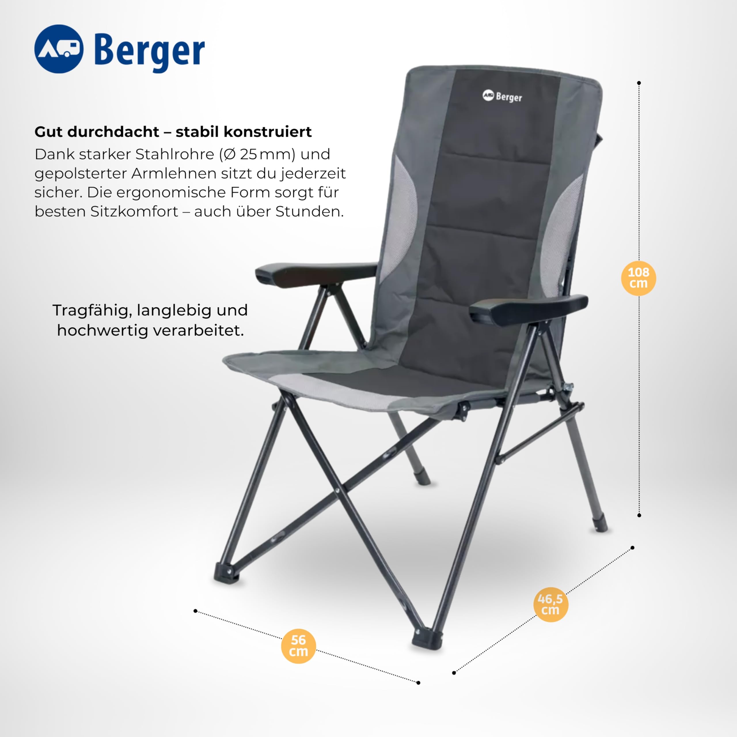 fritz berger campingstuhl Siena Faltstuhl | faltbar mit 3-Fach Verstellbarer Rückenlehne & robuster Armlehne Komponenten:Kettlebell-Ablage kurz Puky S-Pro 18-1 Alu Show_When_SoldOut