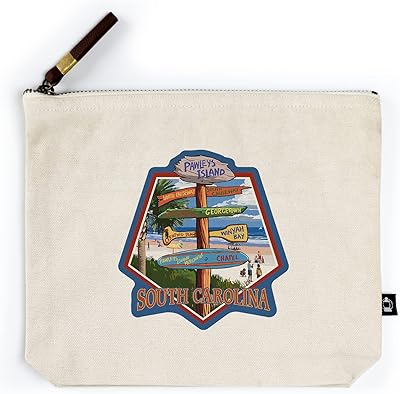 Lantern Press Pawleys Island, South Carolina, Destinations Sign, Contour (100% Cotton Canvas Travel Accessory Go Bag)