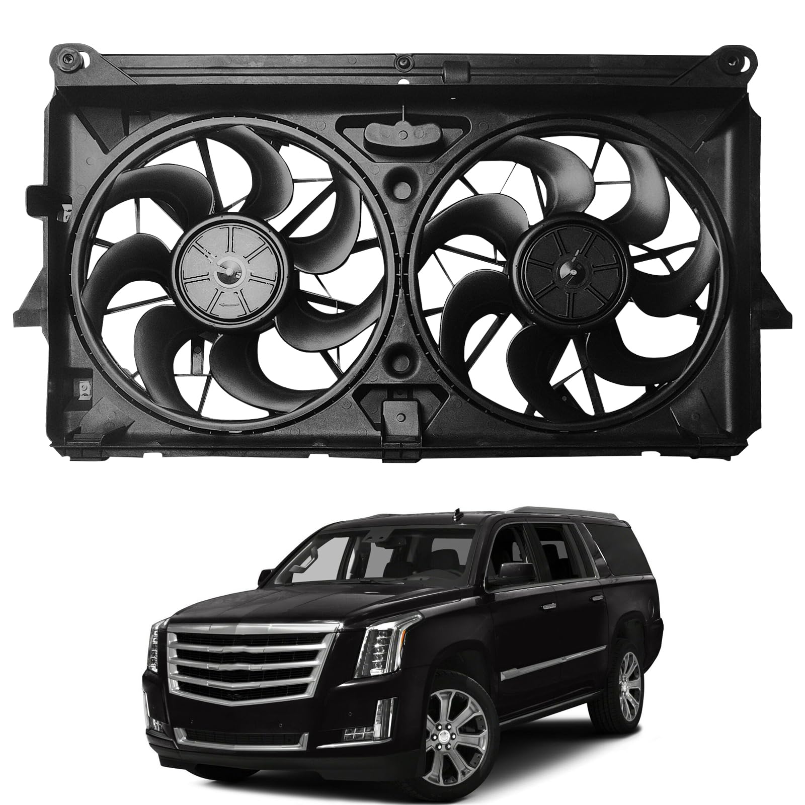 Photo 1 of ***SIMILAR ITEM***
Radiator Cooling Fan Assembly Replacement for 2007-2014 Yukon Tahoe Escalade Suburban Silverado Sierra 1500 Dual Fan 4.8L 5.3L 6.0L 6.2L Engine Cooling Fan #GM3115211