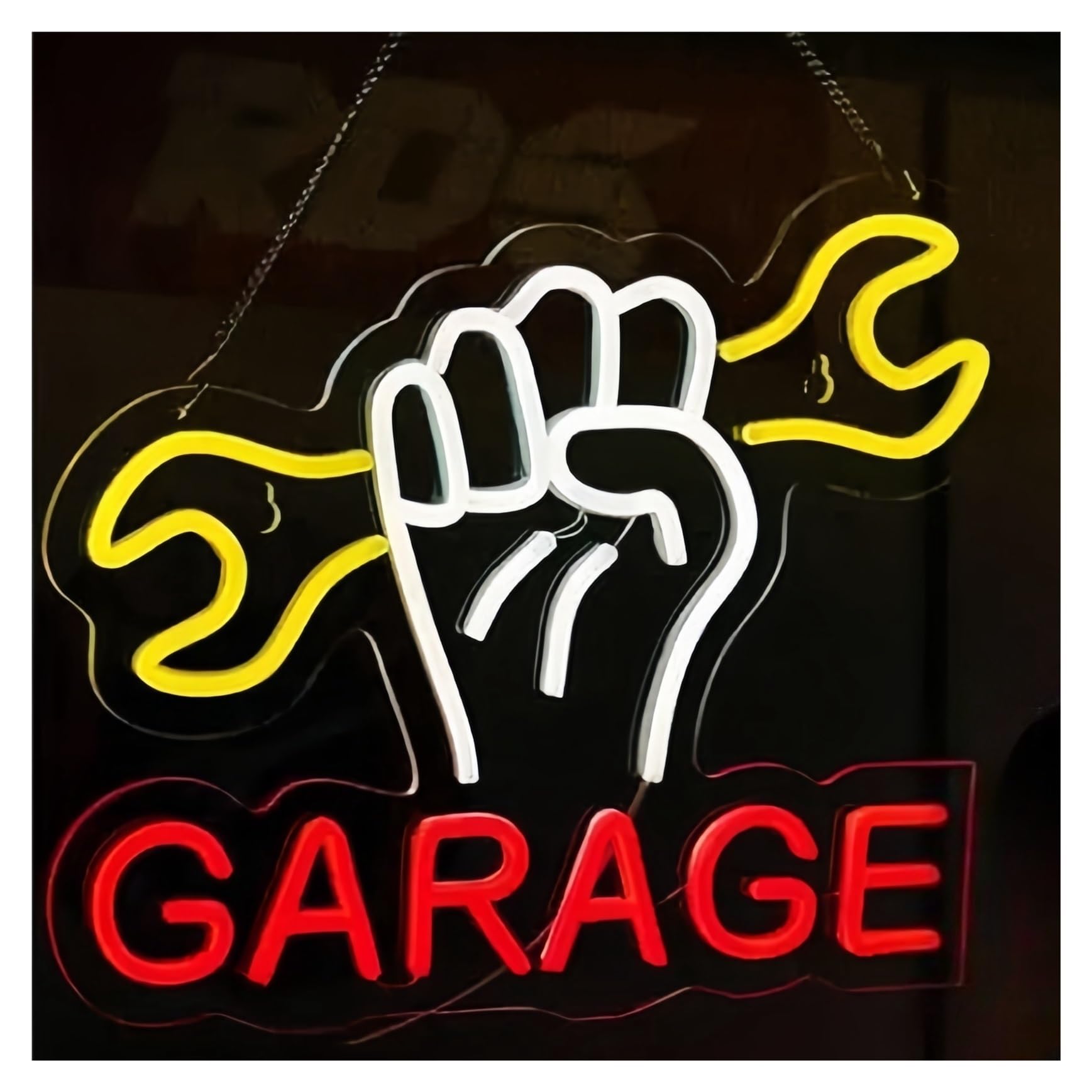Insegna al neon Garage per insegne al per neon per alimentazione per, luminosità regolabile per chiave per luci per Adatto 32 cm x 39,37