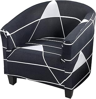 HOTNIU 1 Pièce Housse de Fauteuil Cabriolet Chesterfield Housse de Fauteuil Extensible Housse de Canapé Imprimé Tub Chair Revêtement de Chaise Protecteur de Fauteuil, Modèle HSKJ