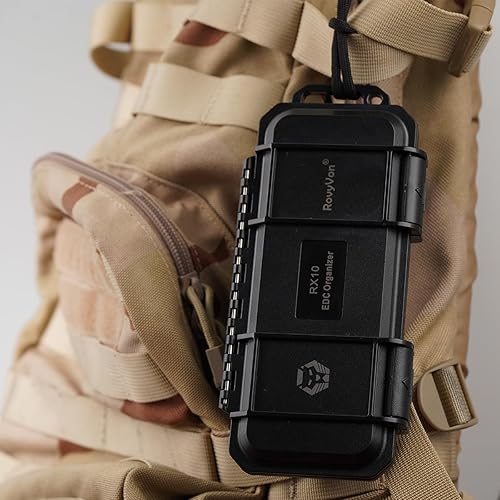 Miniatura 6 de RovyVon Caja de herramientas EDC, caja pequeña de almacenamiento para proteger equipos EDC, caja organizadora compacta EDC, 1 unidad (negro), 7 x