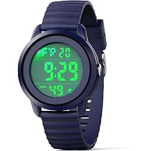 Kids Digital Watch for Boys and Girls,7-Color LED Backlight,3ATM Water Resistant,Alarm Stopwatch,Sporty Outdoor Children's Watch Gift