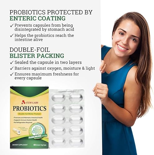 Miniatura 2 de Probióticos, 20 mil millones de células vivas, cápsulas vegetales con revestimiento entérico prémium para mujeres, hombres, suplemento dietético  60