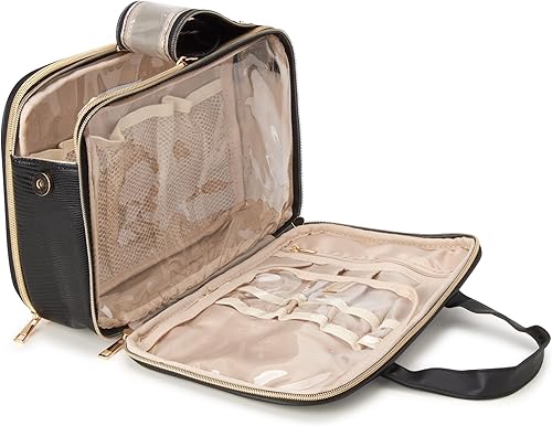 Miniatura 6 de Nine West Bolsa de cosméticos para mujer - Bolsa de viaje para maquillaje y artículos de aseo personal - Estuche organizador de maquillaje, Negro -