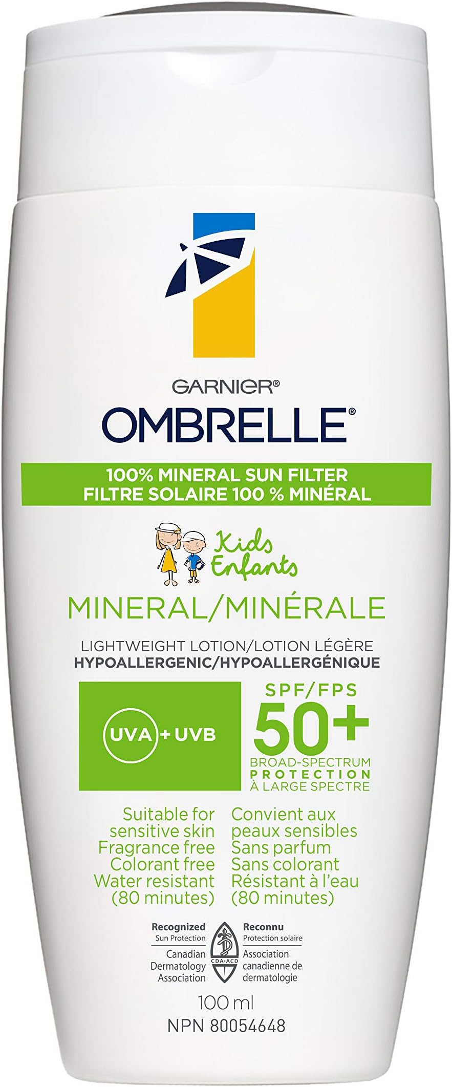 Ombrelle Kids Mineral Sunscreen Lotion - SPF 50 Plus 3.38 FL OZ/100 Milliliter