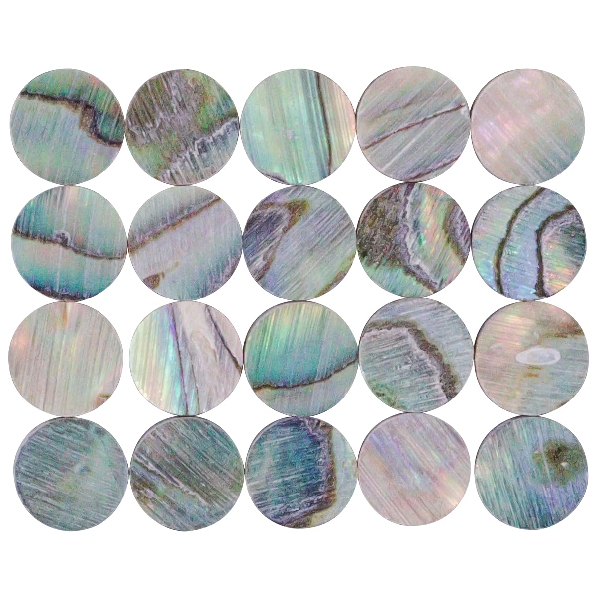 20Pcs Natural Abalone Shell Inlay Fingerboard Dots Fretboard Position Marker for Guitar Bass Ukulele Banjo(5x2mm)