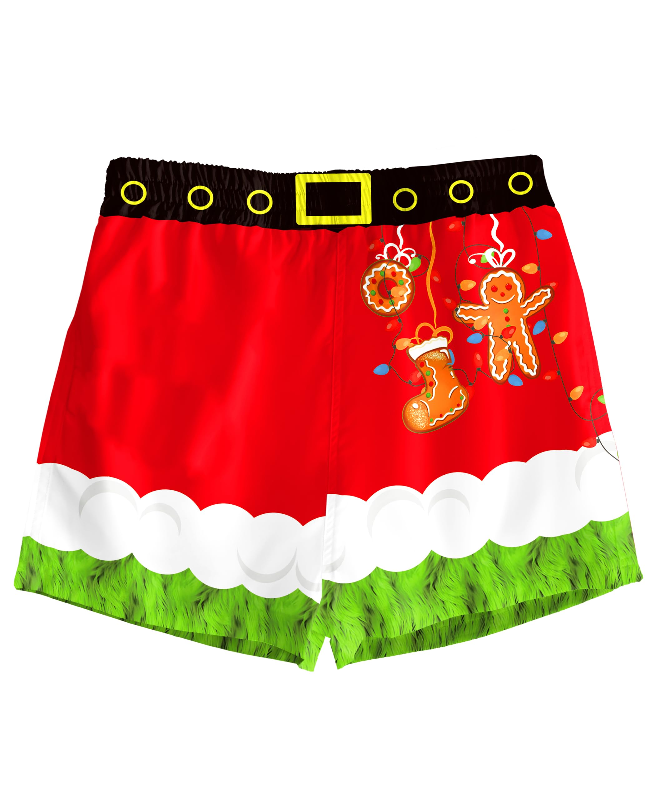 AOBUTE Kid's Christmas Boxers Xmas Print Swim Trunks Drawstring Novelty Lounge Shorts 5-14 Years