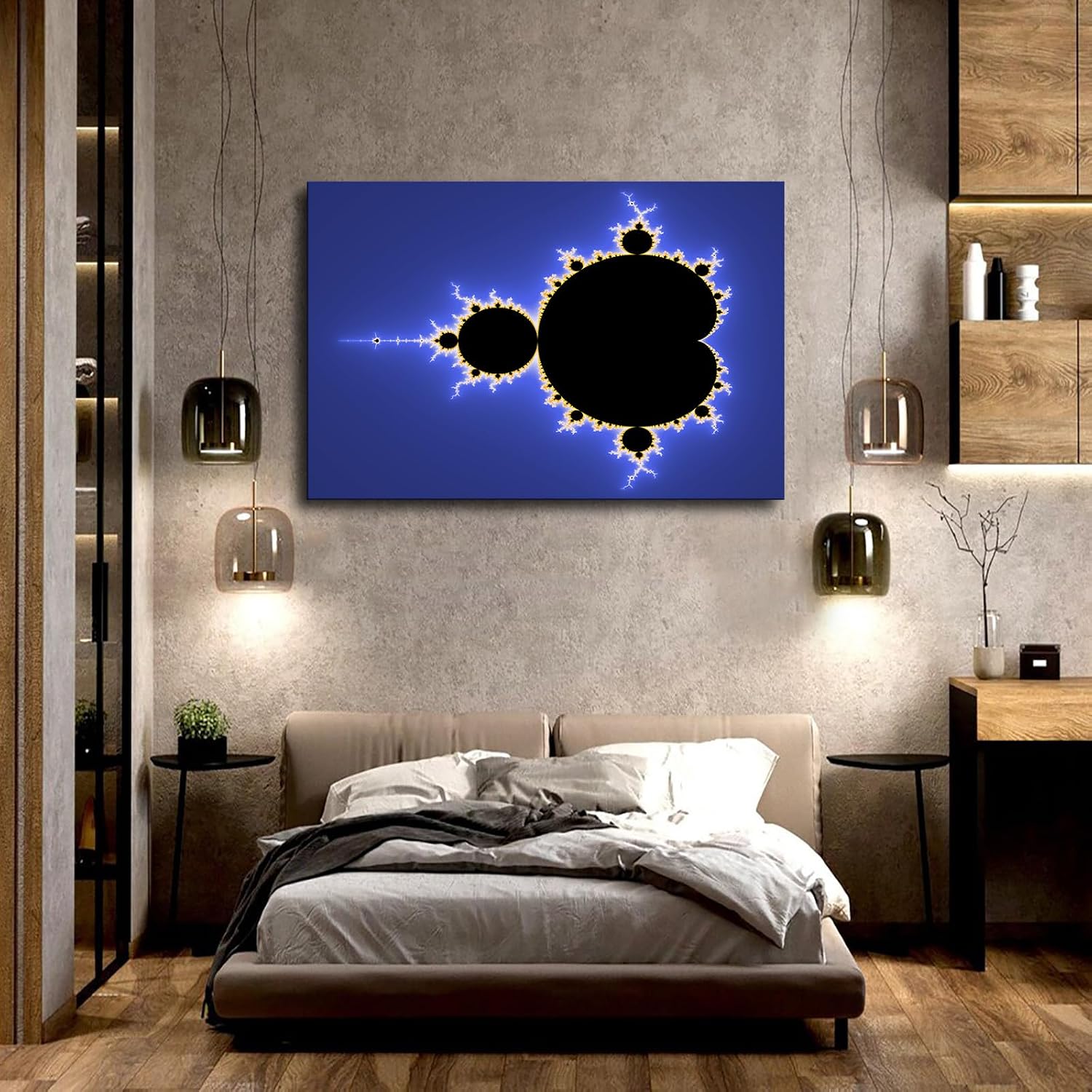 PemzYb High School Mandelbrot Set Math Poster Wall Art Canvas Painting HD Picture Print for Modern Family Living Room Bedroom Background Wall Decor (12×18inch No Framed) image 5