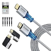 Vista 9 de Elecan Cable HDMI 2.1 8K (certificado) 8 pies / 2 unidades, cable HDMI trenzado de 48 Gbps para 8K @60Hz 4K @120Hz 2K 1080P, Dynamic HDR, eARC HDCP