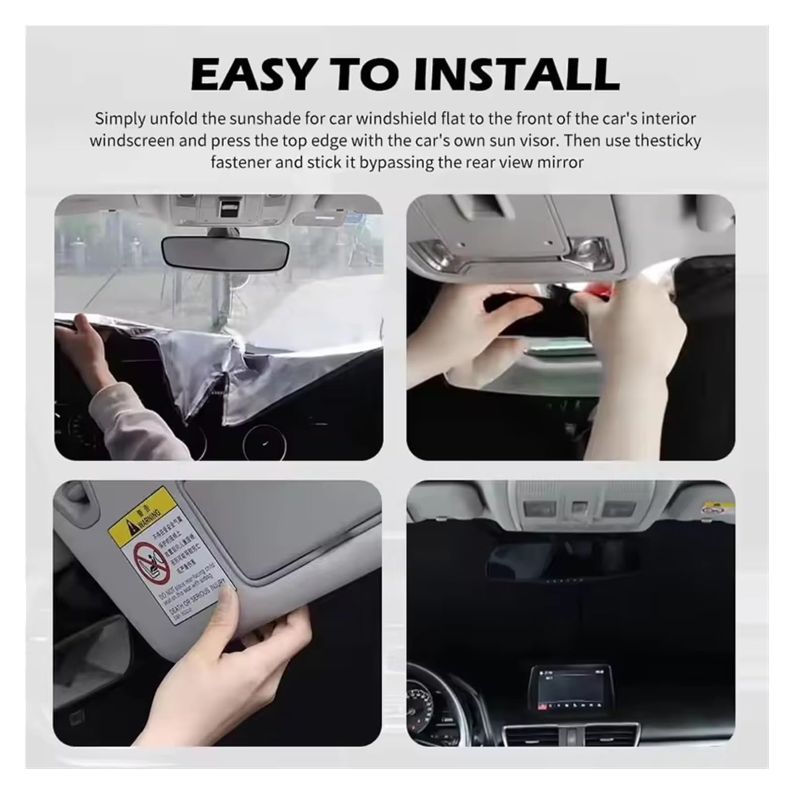 Solaire Pare-Brise pour L'ombrelle Protection Solaire pour Pare-Brise pour Panamera Pare-Soleil vitre Voiture(145x80cm)