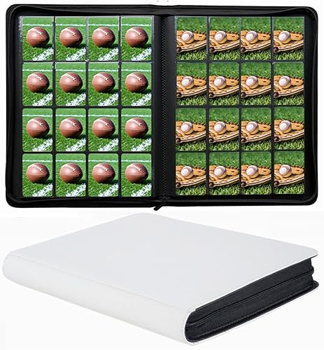 Miniatura 7 de Carpeta de tarjetas coleccionables de baloncesto de 900 bolsillos, carpeta de álbum con 50 fundas de página de carga superior, carpeta de 9