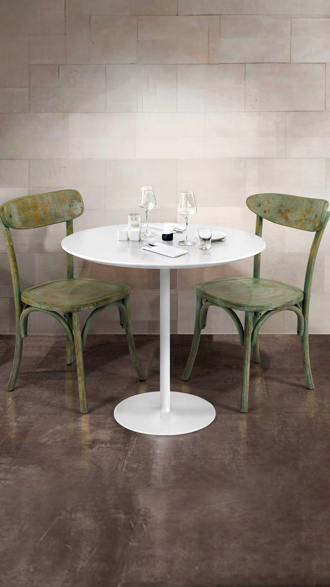 Fashion Commerce KONTE.Design Set di 2 Piani per Tavolo SPARGI Quadrato Bianco 70x70 cm sp. 18 mm