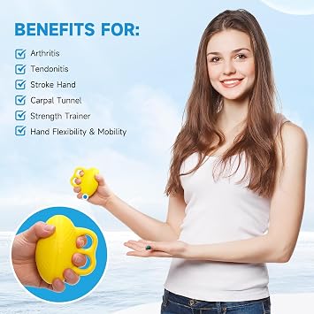 Fanwer Finger Ball Exerciser Grip Ball Strength Squeeze Stress Balls for Hand, Finger Grip Strengthening Exercise for Hand | for Adults, After Stroke, Arthritis, for Strength, Finger Exerciser