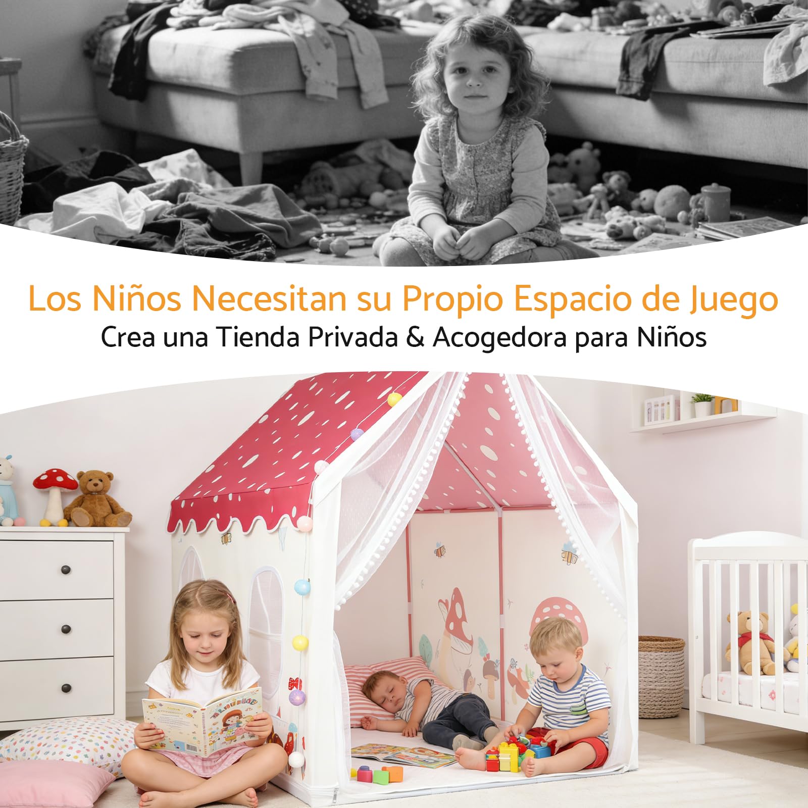 Tienda de Juegos Infantil con Luz LED y Alfombrilla Antideslizante