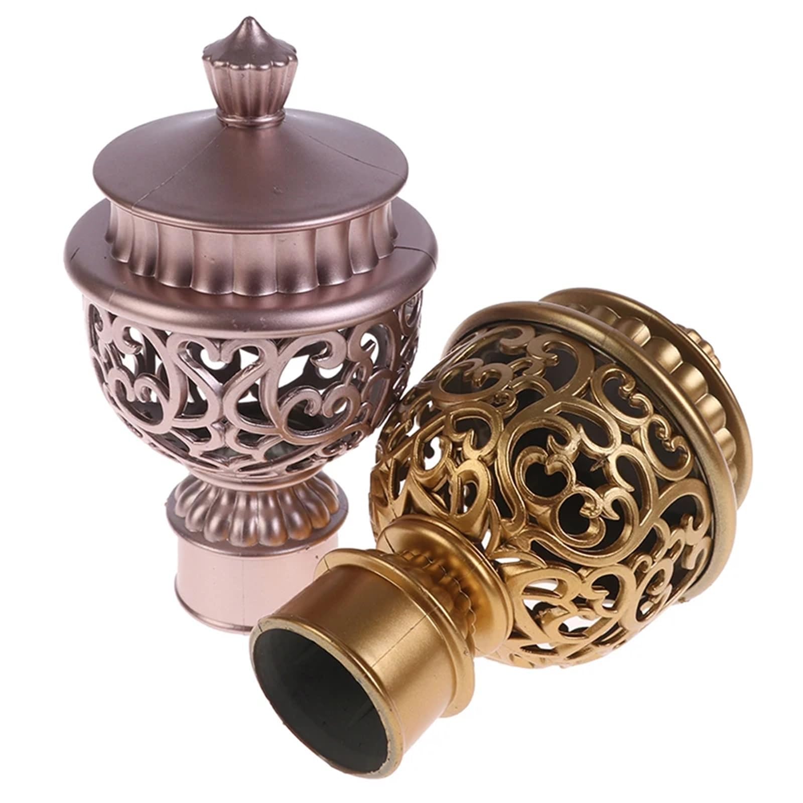 Końcówka karnisza, Zestaw wymienny końcówek karniszy, 2 sztuki do wielokolorowych plastikowych osłon o średnicy 28 mm(Rose Gold)