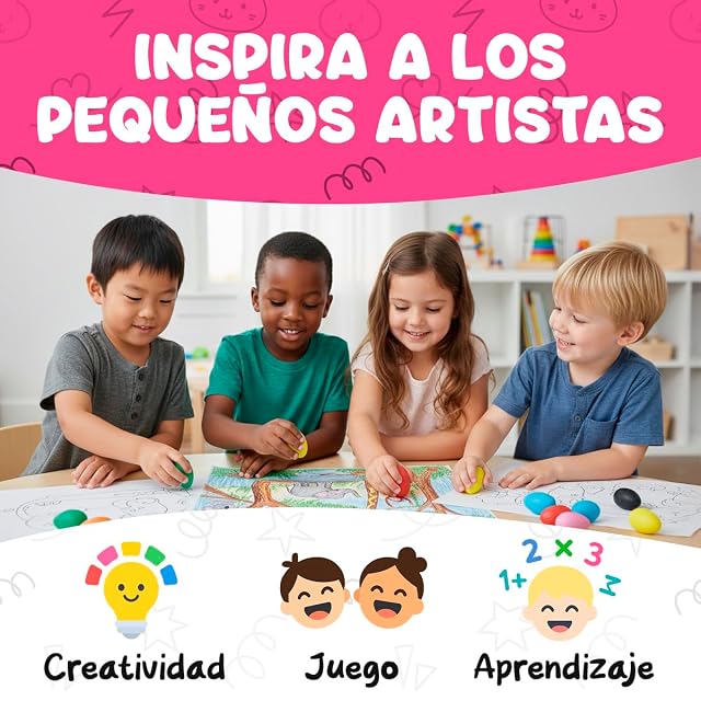 Foto 6 de 7 de Crayones Forma Huevo con Agarre de Palma, 12 Piezas, No Tóxicos y Lavables