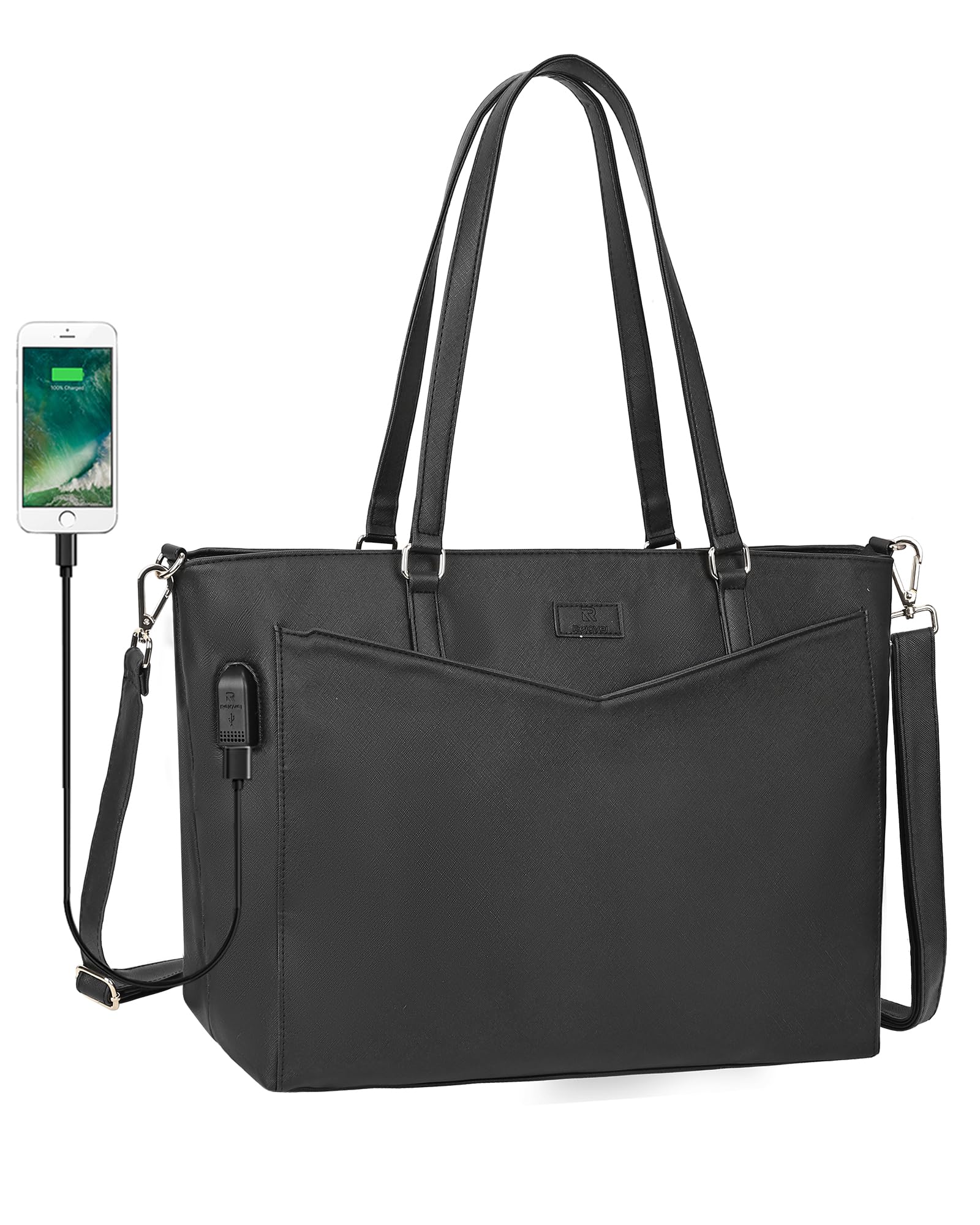 Laptop Bag for Women Inch Laptop Tote Bag Waterproof Briefcase Work  Bag with USB Charging Port Waterproof Computer Tote Bag Handbag Satchel