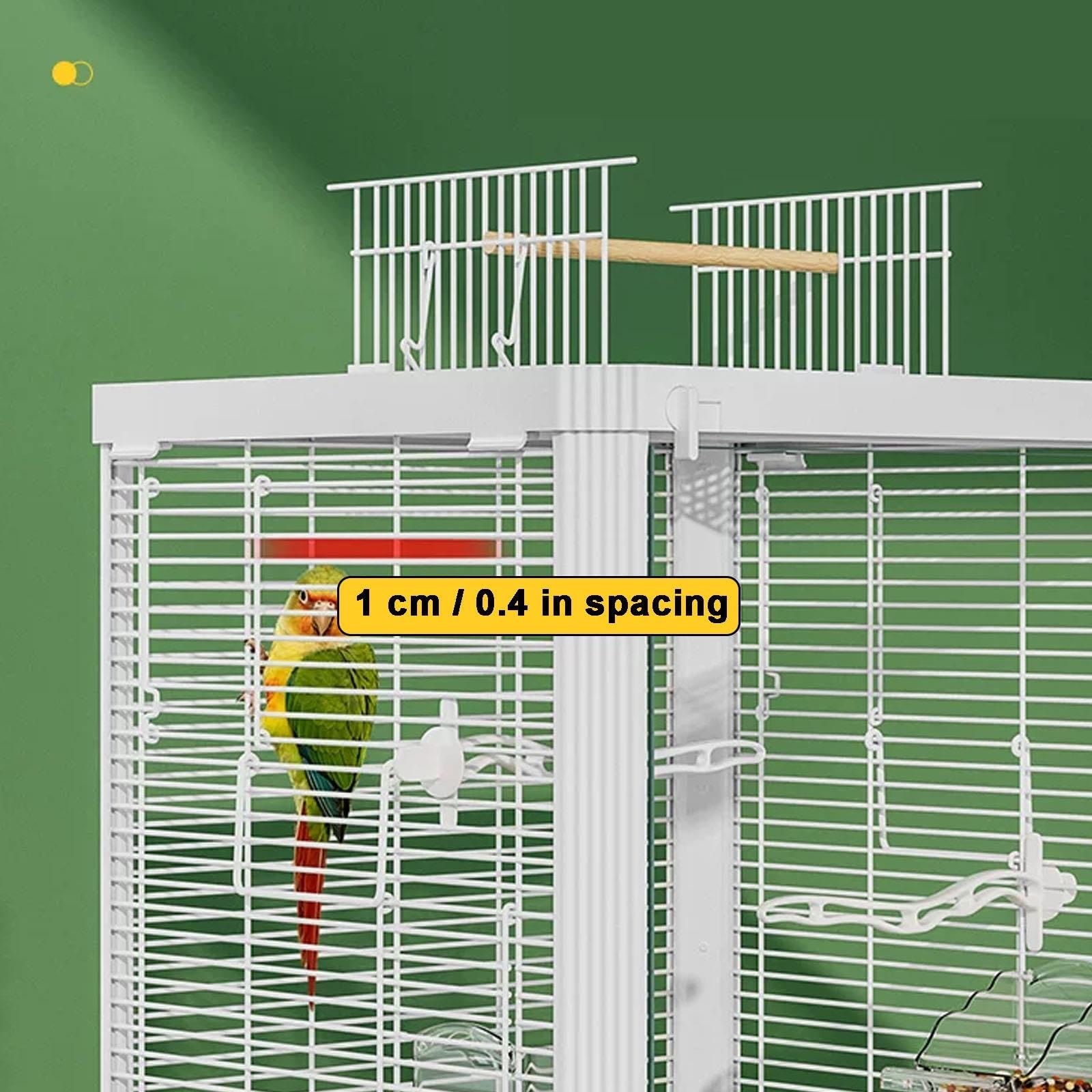 Cage à Oiseaux Transparente Grande avec Lucarne, pour Perruche Calopsitte