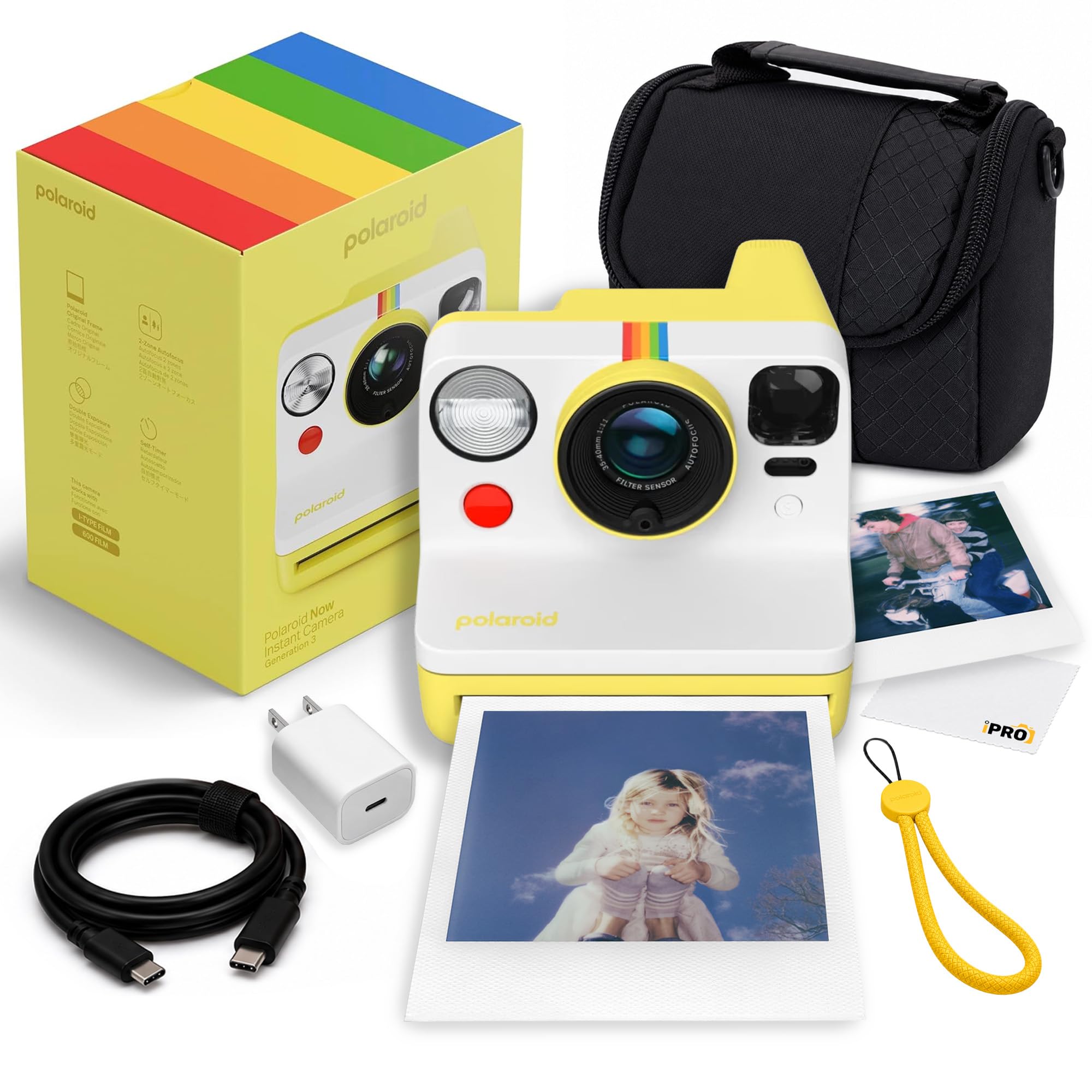 Polaroid Now Generation 3 i-Type Instant Camera in Yellow Bundle | Instant Camera for Travel, Parties & Creative Photography, Dual-Lens AF, i-Type & 600 Film Compatible, USB-C Rechargeable-picture-13