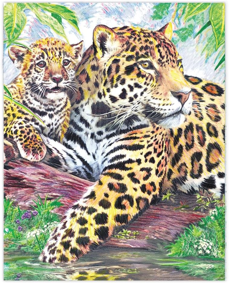 Royal and Langnickel Colour by Number Pencil, Jaguar by Pool