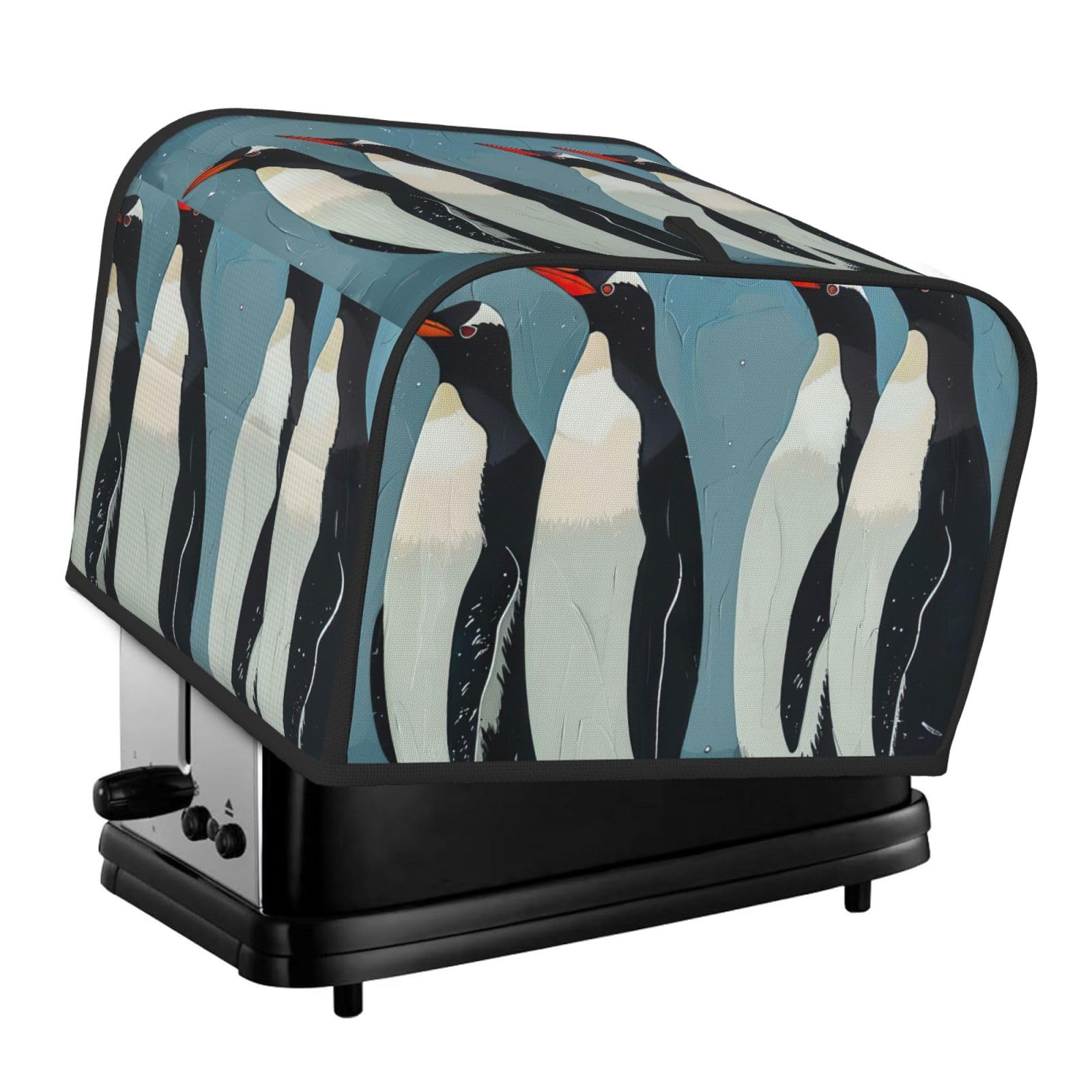 Penguin Print 4-Slice Toaster Cover Dustproof Waterproof Kitchen Appliance Protector For Bread