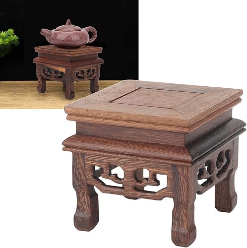 Miniatura 8 de Mini soporte de exhibición de taburete de madera de estilo chino, estante de exhibición de macetas de jardín, soporte decorativo para elevador de